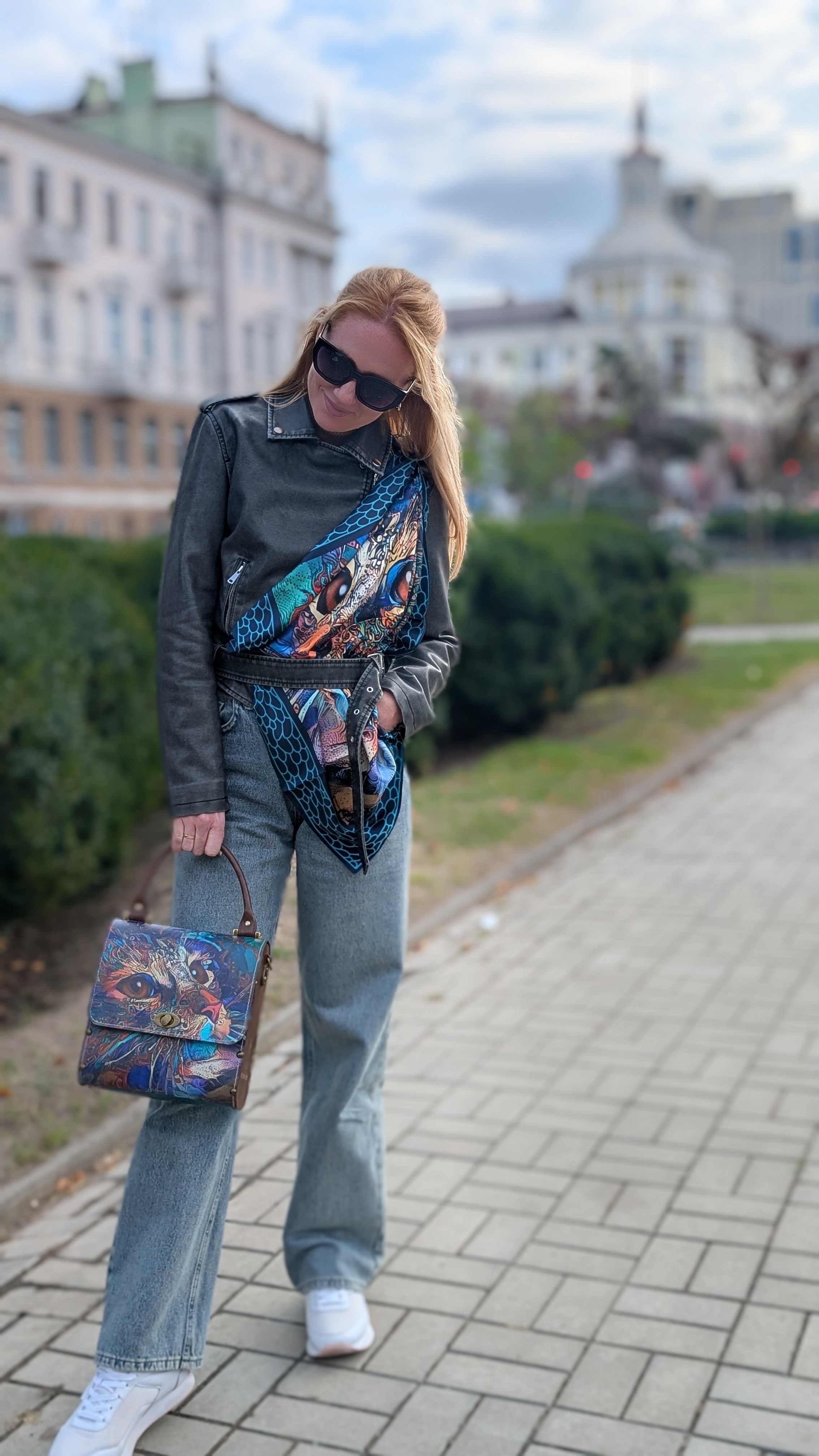 Стильний комплект “Сумка + хустинка” Cat